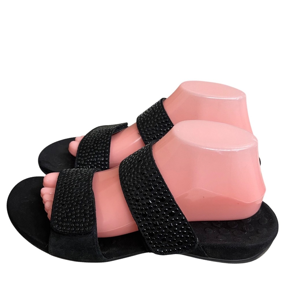 Vionic Samoa Black Studded Orthotic Slide Sandals Womens Size 9 comfort beach